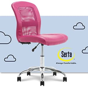 Serta Essentials Computer Chair, Teamwork Pink Faux Leather and Mesh for $141