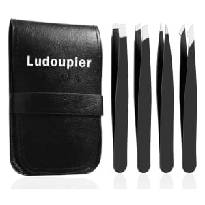 Ludoupier 4-Piece Tweezers Set for $4