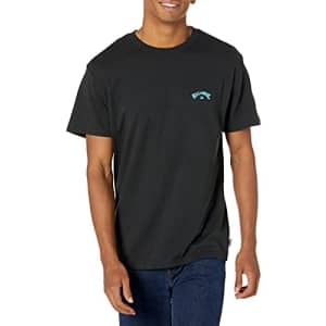 Billabong Men's Classic Short Sleeve Premium Logo Graphic Tee T-Shirt, Black Arch Wave, Small for $20