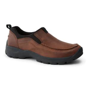 Lands' End Men's All Weather Suede Leather Slip On Moc Shoes for $37