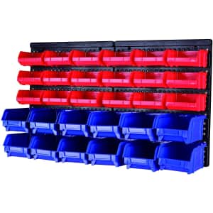 Maxworks 30-Bin Wall Mount Parts Rack/Storage for $32