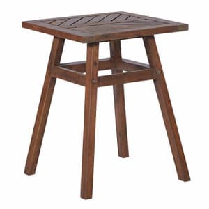 Walker Edison Furniture Company Outdoor Patio Wood Chevron Square End Side Table All Weather for $89