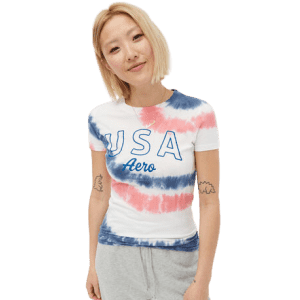 Aeropostale Women's USA Aero Tie-Dye Graphic Tee for $6 Aeropostale Women's USA Aero Tie-Dye Graphic Tee for $6