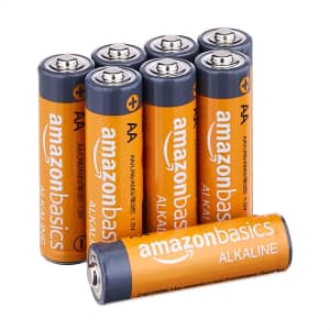 Amazon Basics AA Alkaline Batteries 8-Pack for $4