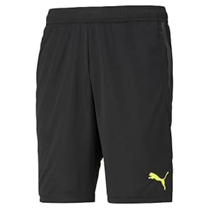 PUMA Men's INDIVIDUALCUP Shorts, Black-Yellow Alert, X-Large for $15