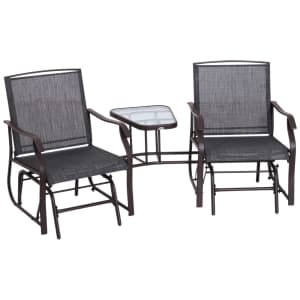 Outdoor Double Glider w/ Table for $179