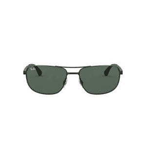 Ray-Ban Men's RB3528 Metal Sunglasses, Matte Black/Green, 61 mm for $163