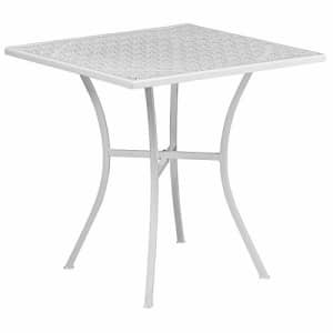 Flash Furniture Commercial Grade Square Patio Table |Outdoor Steel Square Patio Table for $75