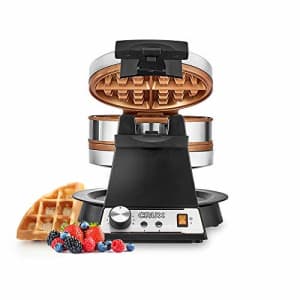 CRUX Double Rotating Belgian Waffle Maker with Nonstick Plates, Stainless Steel Housing & Browning for $80