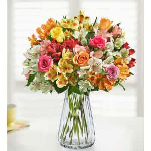 Assorted Roses & Peruvian Lilies Bouquet at 1-800-Flowers: for $30
