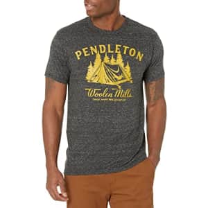 Pendleton Men's Classic Fit Graphic T-Shirt, Black Onyx/Yellow, Small for $20