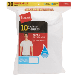 Hanes Men's ComfortSoft Crewneck Undershirt 10-Pack for $25