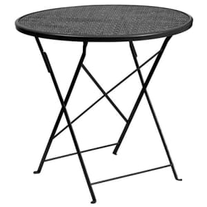 Flash Furniture Commercial Grade 30" Round Black Indoor-Outdoor Steel Folding Patio Table for $75 Flash Furniture Commercial Grade 30" Round Black Indoor-Outdoor Steel Folding Patio Table for $75