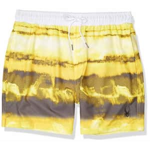 Spyder Men's 7" Tie-Dye Volley Swim Trunks, Yellow, Small for $23
