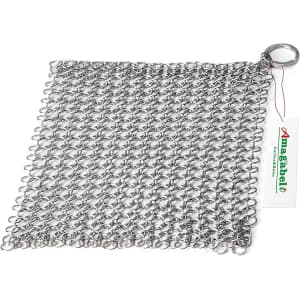 Amagabeli 8"x6" Cast Iron Chainmail Scrubber for $13