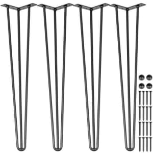 VEVOR 26" Hairpin Table Legs 4-Pack for $28 VEVOR 26" Hairpin Table Legs 4-Pack for $28