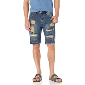 LRG Lifted Research Group Men's Jean Shorts, Denim Blue, 32 for $29