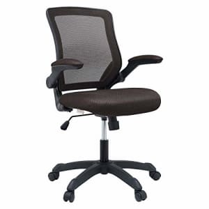 Modway Veer Office Chair with Mesh Back and Vinyl Seat With Flip-Up Arms in Brown for $107 Modway Veer Office Chair with Mesh Back and Vinyl Seat With Flip-Up Arms in Brown for $107