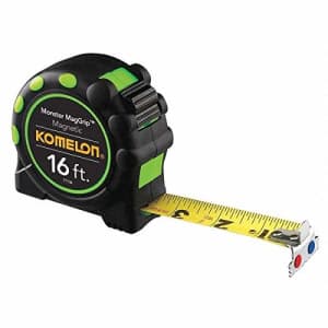 Komelon 7116 16' x 1" Monster MagGrip Rubberized Case, Magnetic Tip Tape Measure for $22