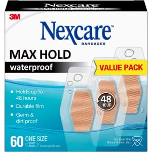 Nexcare Max Hold Waterproof 60-Count Bandages for $7