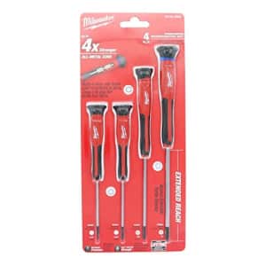 Milwaukee 48-22-2604 4-Piece Precision Screwdriver Set with 360 Degree Rotating Back Caps and Color for $19