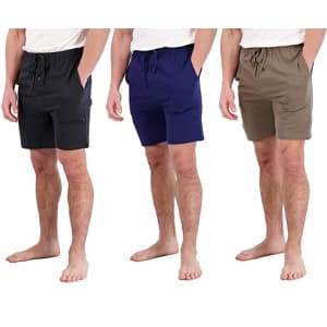 Men's Cotton Shorts w/ Pockets 3-Pack for $26