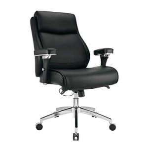 Realspace Modern Comfort Keera Bonded Leather Mid-Back Manager's Chair, Onyx/Chrome for $180