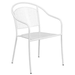 Flash Furniture Commercial Grade White Indoor-Outdoor Steel Patio Arm Chair with Round Back for $84