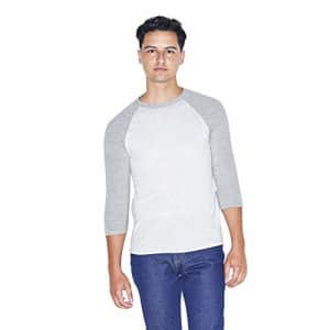 American Apparel Men's 50/50 Raglan 3/4 Sleeve T-Shirt, 2-Pack, White/Heather Grey, 2X-Large for $24 American Apparel Men's 50/50 Raglan 3/4 Sleeve T-Shirt, 2-Pack, White/Heather Grey, 2X-Large for $24