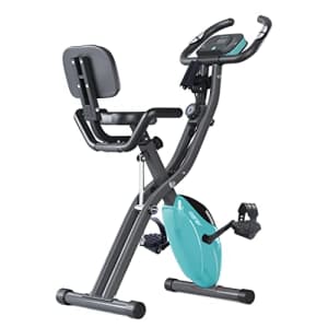 Merax Folding Exercise Bike, Stationary Bike with Magnetic Resistance and Oversize Seat, Indoor for $107
