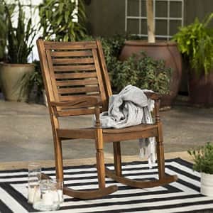 Walker Edison Montego Traditional Acacia Wood Slat Back Patio Rocking Chair, 42 Inch, Dark Brown for $179 Walker Edison Montego Traditional Acacia Wood Slat Back Patio Rocking Chair, 42 Inch, Dark Brown for $179