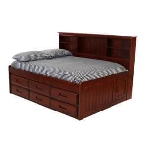 OS Home and Office Furniture Solid Wood Full Bookcase Daybed w/ 6 Drawers for $826