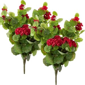 Nearly Natural 26" Geranium Artificial Plant 2-Pack for $45