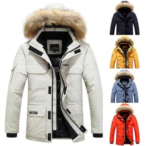 Men's Hooded Winter Jacket for $28