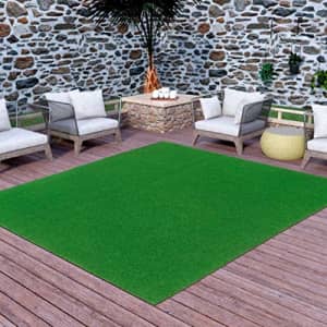 Ottomanson Evergreen Artificial Turf Area Rug, 6'X7'3", Green for $140 Ottomanson Evergreen Artificial Turf Area Rug, 6'X7'3", Green for $140