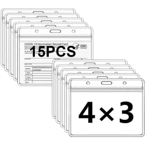 Lfunone CDC Vaccination Card Protector 15-Pack for $2 Lfunone CDC Vaccination Card Protector 15-Pack for $2