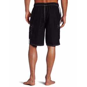 Kanu Surf Men's Barracuda Swim Trunks (Regular & Extended Sizes), Black, 2X for $7