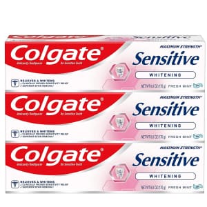 Colgate Whitening Toothpaste for Sensitive Teeth 3-Pack for $10