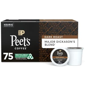 Peet's Coffee Major Dickason's Blend K-Cup Coffee Pod 75-Pack for $33 Peet's Coffee Major Dickason's Blend K-Cup Coffee Pod 75-Pack for $33