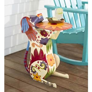 Plow & Hearth Handmade Colorful Painted Folk Art Design Metal Dog Side Table Accent Functional for $225 Plow & Hearth Handmade Colorful Painted Folk Art Design Metal Dog Side Table Accent Functional for $225
