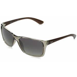 Ray-Ban Men's RB4331F Asian Fit Sunglasses, Transparent Grey/Grey/Gradient Dark Grey, 61 mm for $125