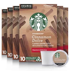 Starbucks Flavored K-Cup Coffee Pods Cinnamon Dolce for Keurig Brewers (60 pods total), 10 Count for $65