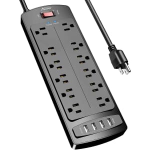 Alestor 12-Outlet 4-USB Surge Protector for $22