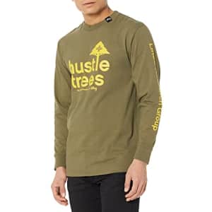 LRG Men's Logo Design T-Shirt, Hustle Trees Military Green, 3X for $12
