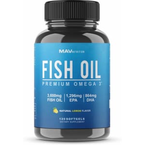 MAV Nutrition Omega 3 Fish Oil Triple Strength 120-Pack for $15 via Sub & Save