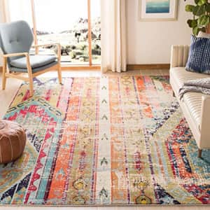Safavieh Monaco Collection MNC222F Modern Bohemian Distressed Area Rug, 5' 1" x 7' 7", Multi for $102 Safavieh Monaco Collection MNC222F Modern Bohemian Distressed Area Rug, 5' 1" x 7' 7", Multi for $102
