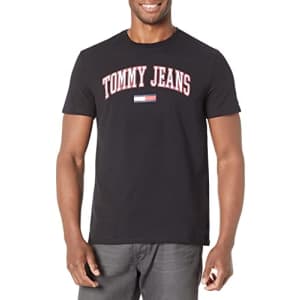 Tommy Hilfiger Men's Tommy Jeans Short Sleeve T-Shirt, CS DEEP Knit Black, XXL for $21