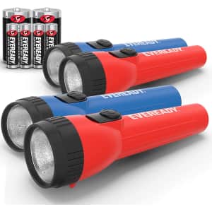 LED Flashlight by Eveready 4-Pack w/ Batteries for $16