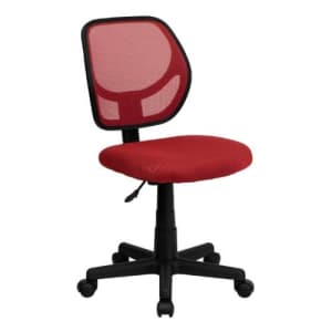 Flash Furniture Low Back Red Mesh Swivel Task Office Chair for $90 Flash Furniture Low Back Red Mesh Swivel Task Office Chair for $90
