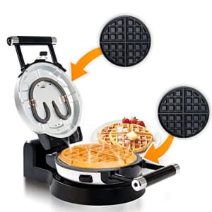 Secura Upgrade Automatic 360 Rotating Non-Stick Belgian Waffle Maker w/Removable Plates for $34